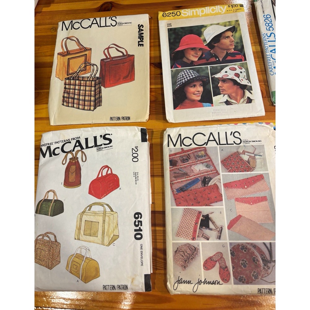 Vintage 1970s Craft & Accessory Sewing Pattern Lot - Set of 8 (McCall's, Vogue)